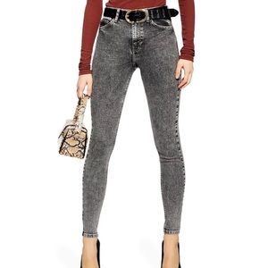 Jamie High Waist Acid Wash Ankle Skinny Jeans